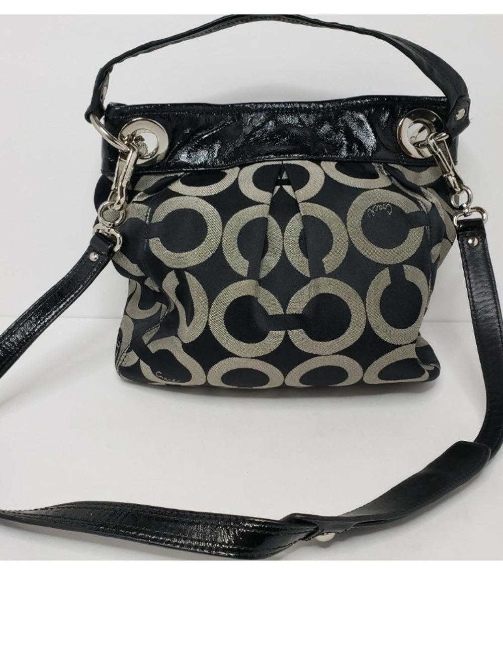 Coach Madison Op Art Signature Sateen Shoulder Crossbody Bag - Picture 2 of 9